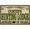 thumbnail image 1 of CURTIS'S Hunting Lodge signGift Man Cave 12x18 Metal Sign 112180085115, 1 of 1