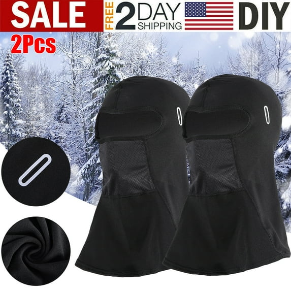 CURUK 2PCS Unisex Balaclava Full Face Mask Fleece Windproof Neck Warm Winter Thermal Hood Ski Mask