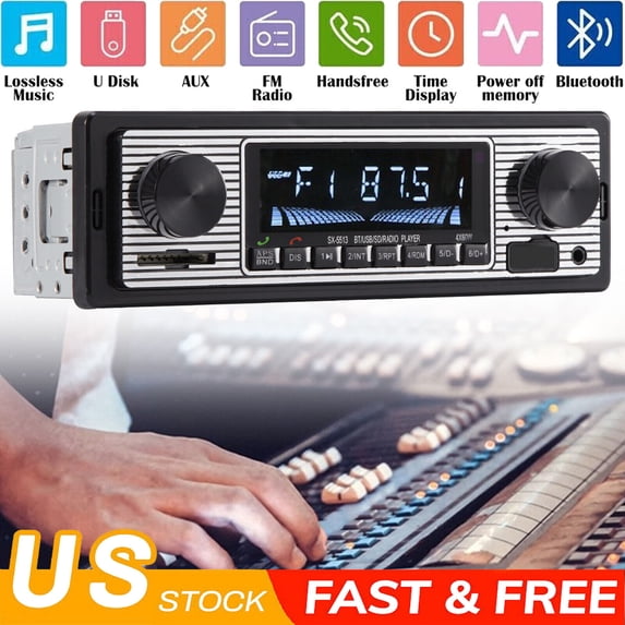 CURUK Single Din Car Stereo with Bluetooth, In-Dash Digital Media Receiver, Hands-Free Calling, MP3 Player, USB/SD/AUX Inputs, FM Radio & Audio Recording,2.16 in