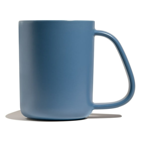 CURVD 18 oz Coffee Mug, Matte Dark Blue, Dishwasher/Microwave Safe, 100% Chemical-Free Ceramic Cup