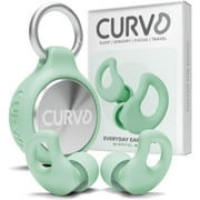 CURVD Everyday Earplugs + Case Clip Bundle – Perfect for Sleep, Travel, Noise Sensitivity/Canceling, with Portable Waterproof Container & Silicone Sleeve (Mint)