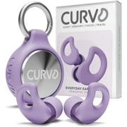 CURVD Everyday Earplugs + Case Clip Bundle – Perfect for Sleep, Travel, Noise Sensitivity/Canceling, with Portable Waterproof Container & Silicone Sleeve (Purple)
