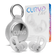 CURVD Live Stylish High-Fidelity Concert Earplugs for Live Events up to19 dB Noise Reduction, 5 Tip Sizes & Carry Case Clear