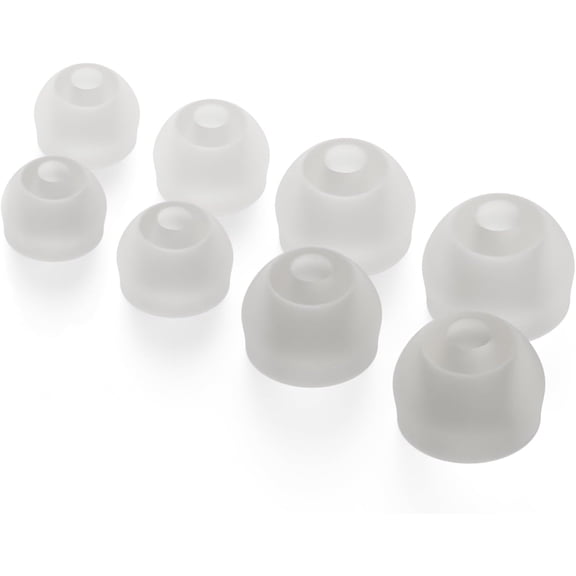 CURVD Replacement Earplug Tips Set: 4 Pairs (XS/S/M/L) Soft Silicone Noise-Reducing Eartips (Cloud)