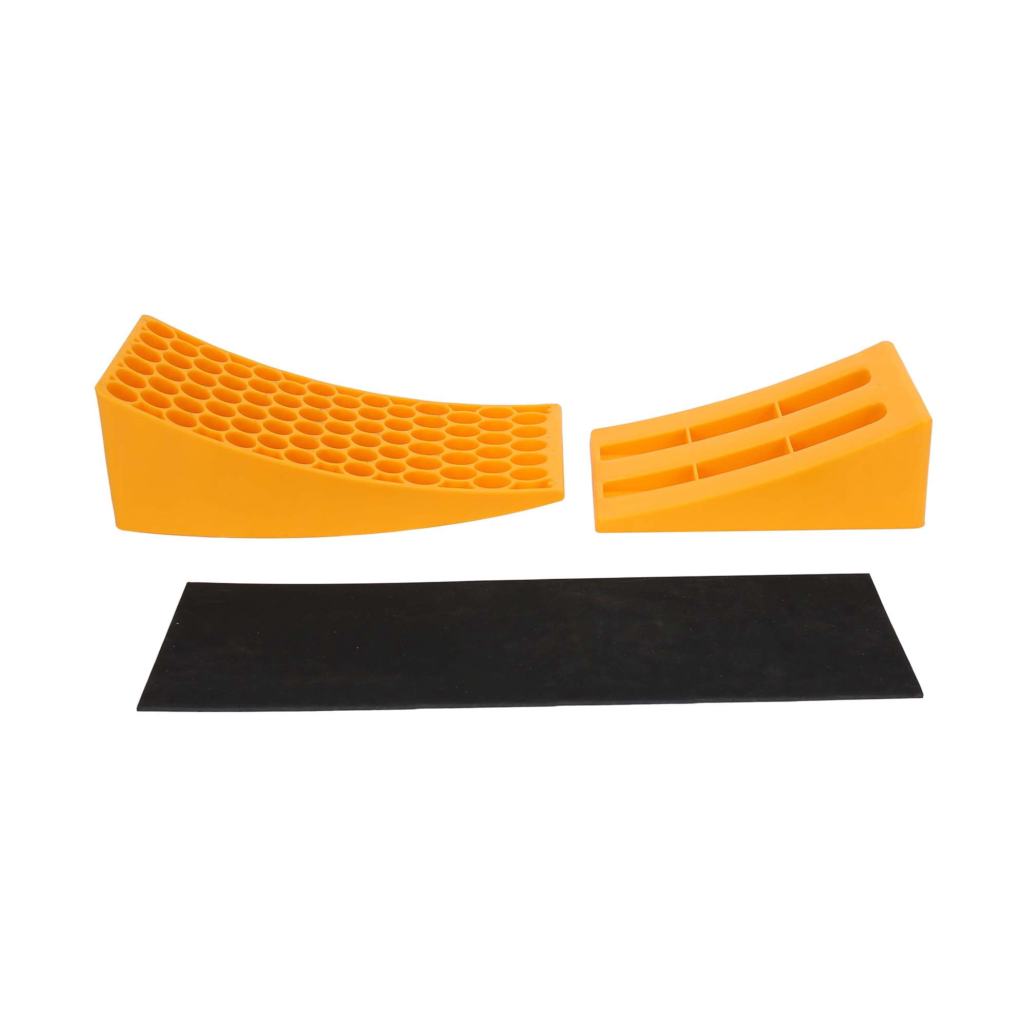 Hyper Tough Curved Plastic Level Ramp with Wheel Chock for Vehicles