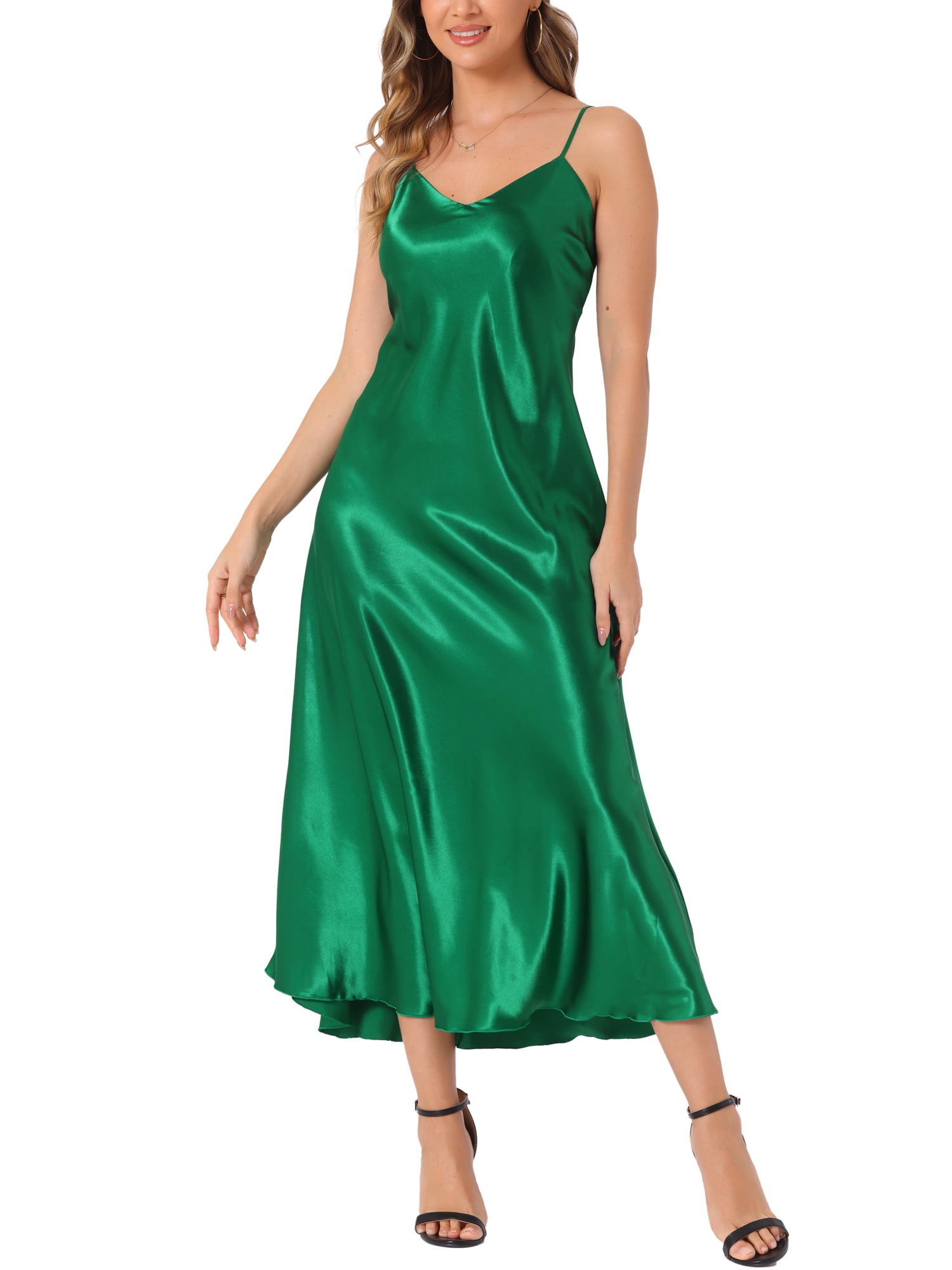 green emerald velvet dress Designer Full Length Slip Dress | Full Length Slip