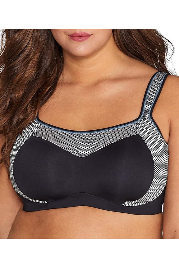 Black/Silver High Impact Sports Bra, US 46C, UK 46C, NWOT