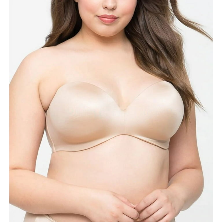 CURVY COUTURE Bombshell Nude Smooth Strapless Uplift Bra, US 38D
