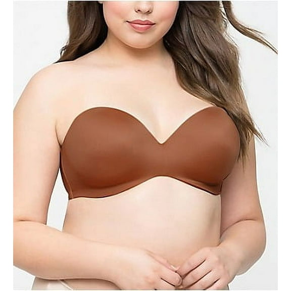 CURVY COUTURE Cocoa Smooth Strapless Multi-Way Uplift Bra, US 44H, UK 44FF, NWOT