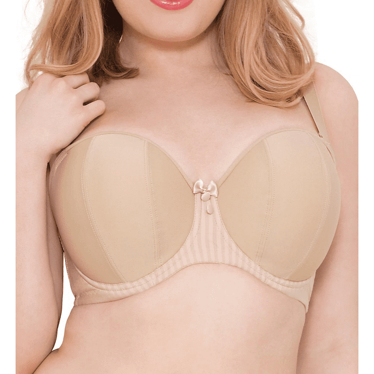 Women's Strapless Bras Full Coverage Clear Strap Invisible Back Lace Large  Bust Plus Size Underwire Multiway Support Bra, Clear, 32B : :  Fashion