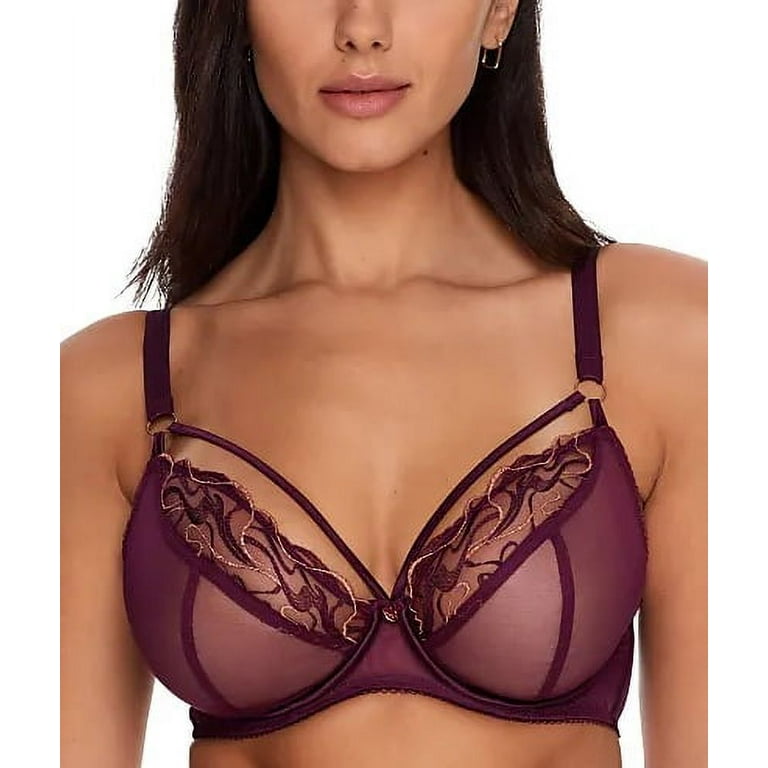 CURVY KATE Plum Fascinate Sheer Cage Underwire Bra, US 30G, UK 30F, NWOT