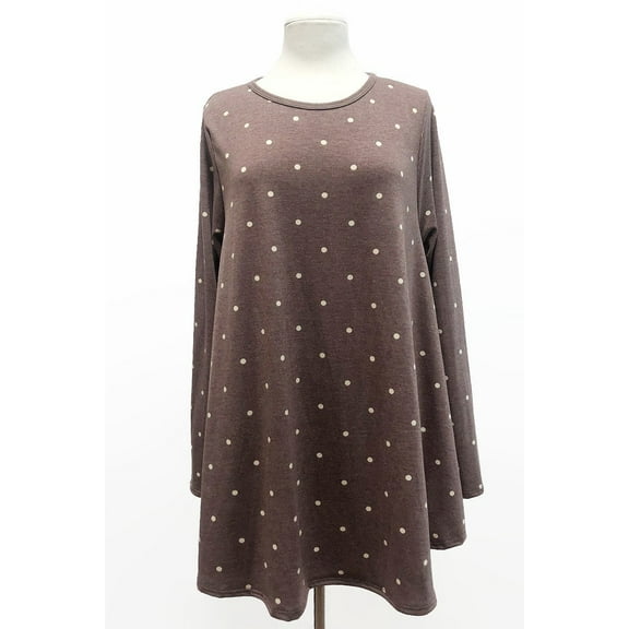 CURVY LOVEY PLUS SIZE LONG SLEEVES POLKA DOT PRINT TOP