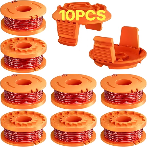 CURYMAY 10 Pack Replacement Trimmer Line Spool, 0.065 inch Trimmer Line Refills, Weed Wacker String Replacement Parts (8 Trimmer Spools)