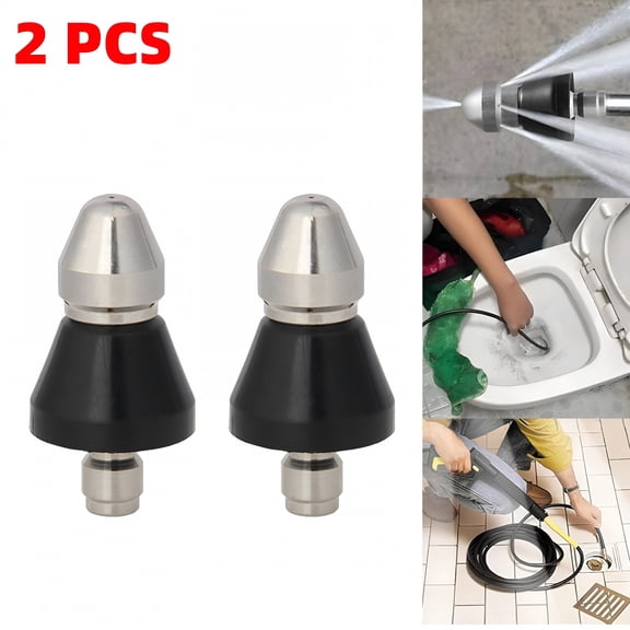 CURYMAY 2 Pack Sewer Jetter Kit for Pressure Washer,Sewer Cleaning Tool High-Pressure Nozzle with 1/4" Quick Connector,Toilet Clog Remover Tool,Sediment Buster Hot Water Heater Cleaning