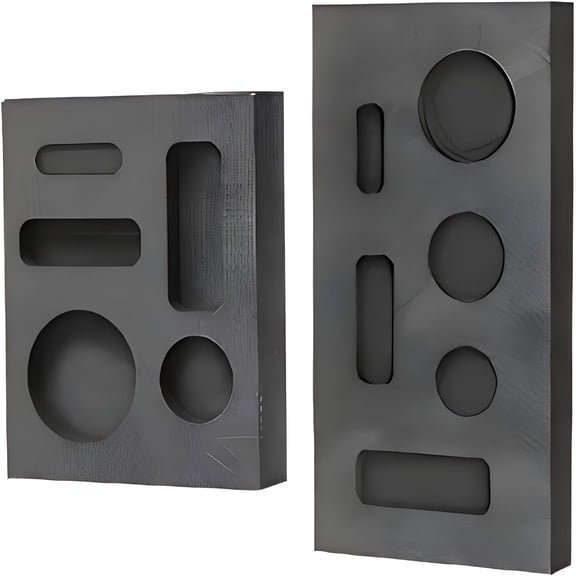 CURYMAY 2 Piece MINI Graphite Molds for Casting Gold Silver Aluminum Copper Brass,High-Purity DIY Metal Ornaments Melting Refining