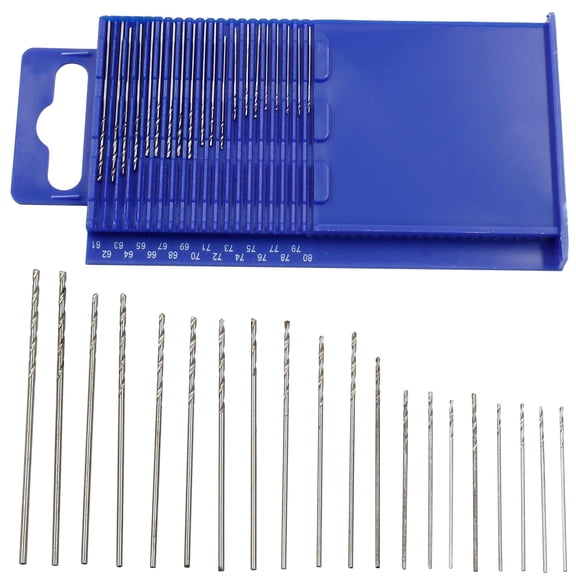 CURYMAY 20 Pcs Mini Micro Drill Bit Set,Metric Tiny Drill Bits (61-80) Twist Drilling Bits Drilling Bit Sets,For Jewelry Diy Carving Wood Drilling