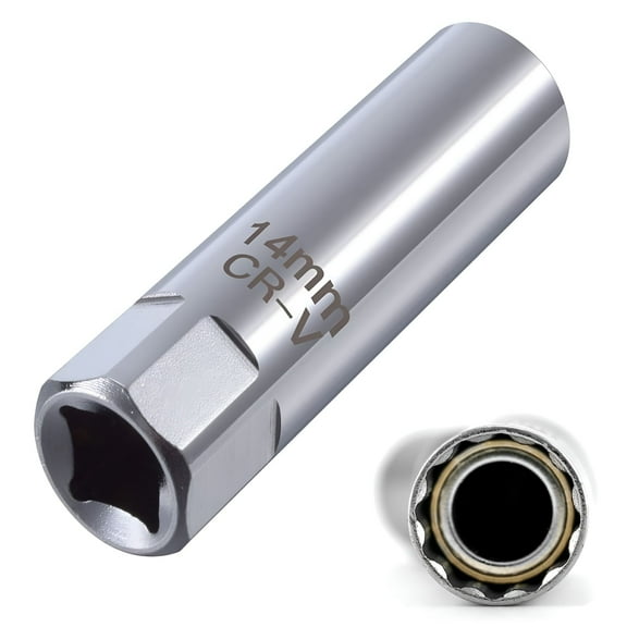 CURYMAY 2026 New 12-Point Spark Plug Socket 14Mm,Magnetic Spark Plug Socket,High-Quality Steel,Easy Removal and Installation,Spring Retainer System for Secure Fixation