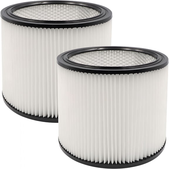 CURYMAY 2026 New 2 Pack Replacement Cartridge Filter Fit for 5 Gallon Up Wet/Dry Vacuum Cleaners, for Home Cleaning, Garage Use, Workshop Vacuums, Dust Collection, Heavy-Duty Cleaning Tasks
