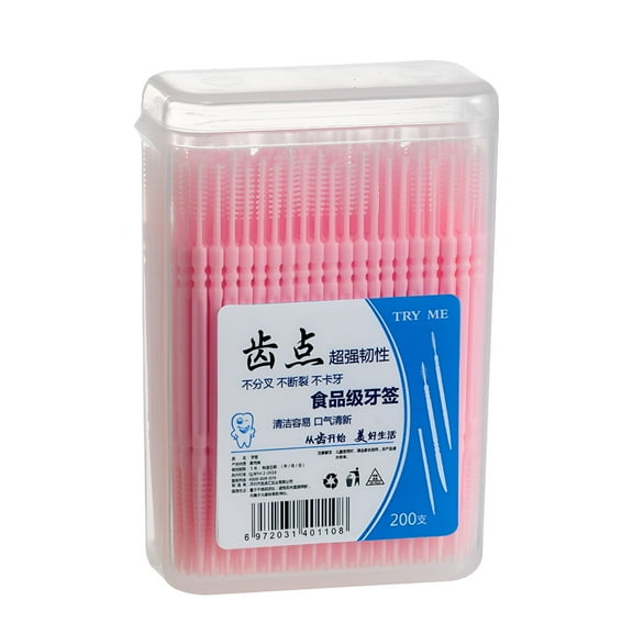 CURYMAY 2026 New 200Pcs Double-Head Toothpicks,Disposable Plastic Toothpicks for Teeth Cleaning,Oral Care Dentalpicks for Daily Use