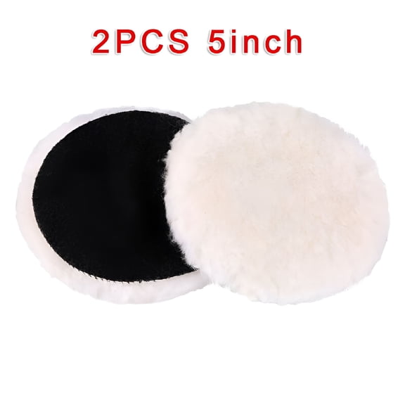 CURYMAY 2026 New 2Pcs 5 Inch Wool Buffing Polishing Pads Bonnets Sanding on Car Buffer for Car Polishing,Waxing,Detailing,Surface Cleaning,Buffing,Scratch Removal