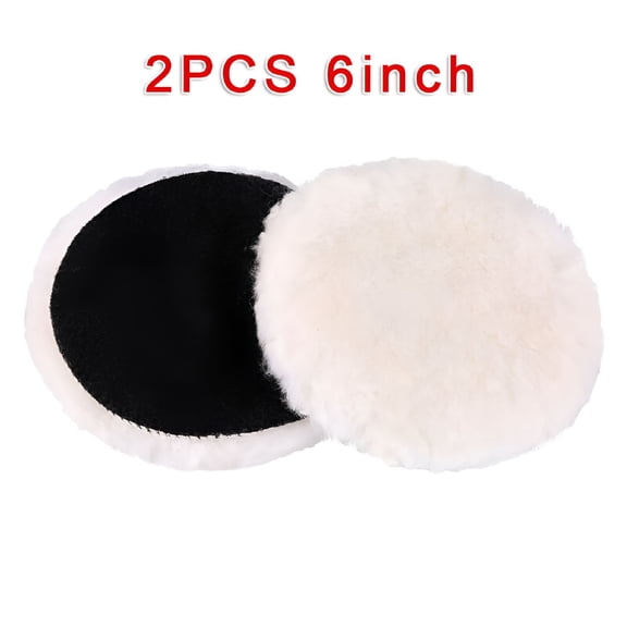 CURYMAY 2026 New 2Pcs 6 Inch Wool Buffing Polishing Pads Bonnets Sanding on Car Buffer for Cars, Motorcycles, Boats, Trucks, Rvs