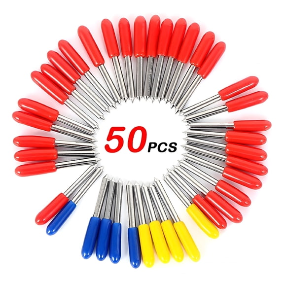 CURYMAY 2026 New 50 Pcs Replacement Blades 30/45/60 Degree for Vinyl Cutting Machine-Steel Blades Set for Vinyl Cutting, Craft Projects, Scrapbooking, Paper Cutting, Fabric Cutting.