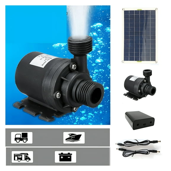 CURYMAY 2026 New 50W 800L/H 5M Solar Water Pump Solar Brushless Motor Circulation Submersible Water Pumps for Birdbath Pool Pond,Easy to Operate for Birdbath,Fountain,Pond,Pool,Garden