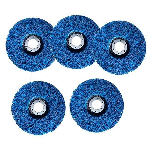 CURYMAY 2026 New 5Pcs 100Mm Strip Disc Wheel Paint Rust Removal Cleaning Polishing Pad for Metal, Wood, Car, Diy, Workshop Blue