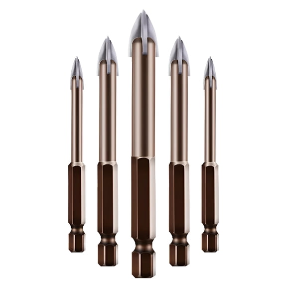 CURYMAY 2026 New 5Pcs Efficient Universal Drilling Tool,Titanium Combination Drill Tap Bits Set,Triangle Drill Bit,Glass,Tile and Concrete Drill Bit,Multifunctional Cross Alloy Drill Bit Tip Tools