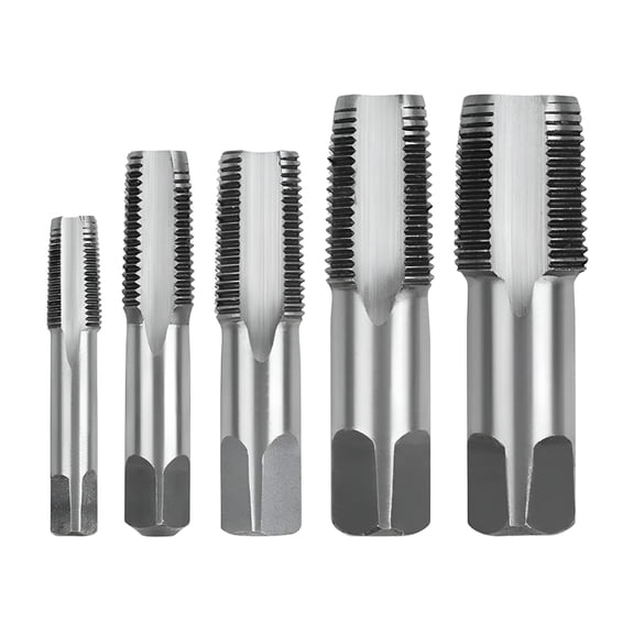 CURYMAY 2026 New 5Pcs Npt Taper Pipe Taps Set 1/8'' 1/4'' 3/8'' 1/2'' 3/4'' for Plumbing,Mechanical,Automotive,Industrial Use Carbon Steel Pipe Taps Rethread Damage Pipe Threads