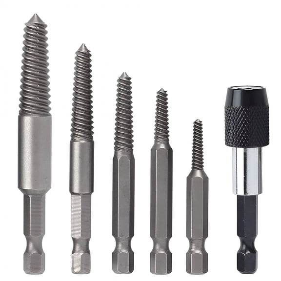 CURYMAY 2026 New 6Pcs Hex Shank Screw Extractors Tool Damaged Bolt Easy Out Drill Bit Guide Set for Bolt Removal, Auto Repair, Machinery Maintenance, Home Repair, Diy