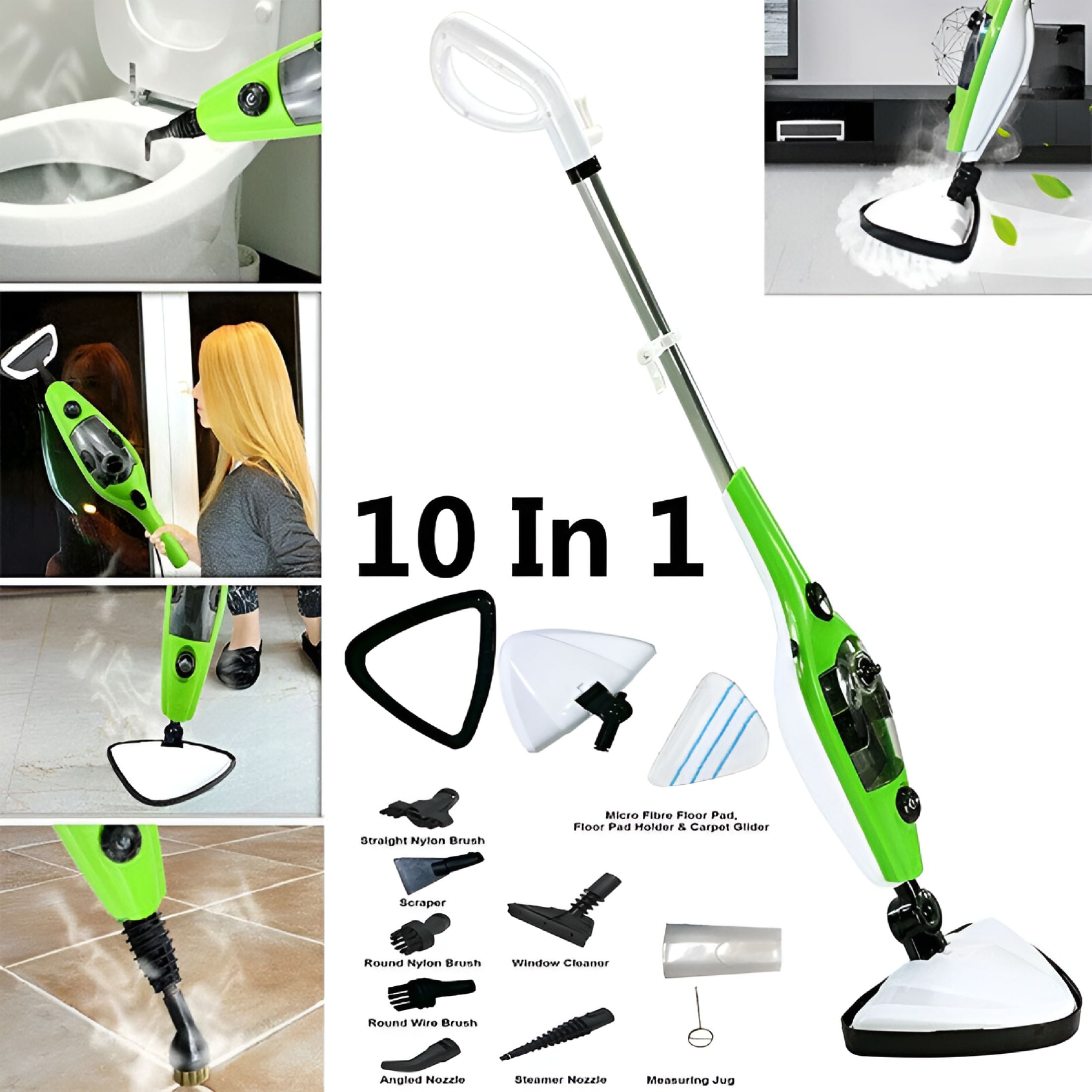 CURYMAY 2026 New All-In-One 10-In-1 Steam Cleaner for Hardwood Floors,Tiles,Carpets,And Windows for Kitchen, Bathroom, Living Room, Bedroom, Office