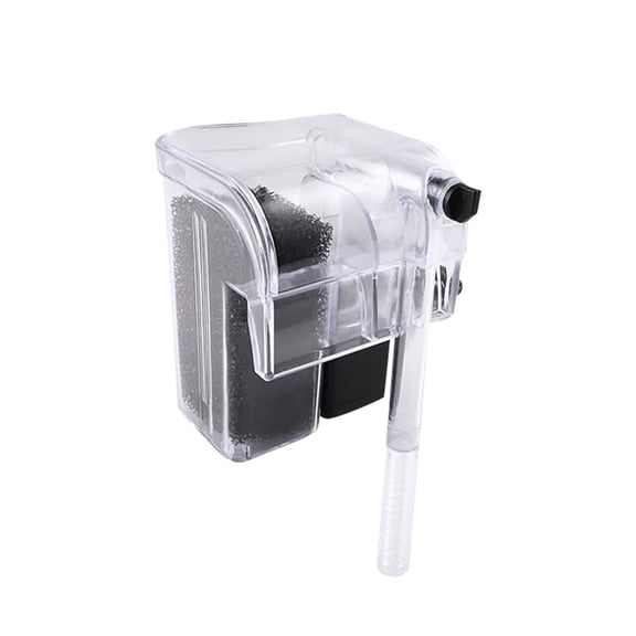 CURYMAY 2026 New Aquarium Hang on Filter, Waterfall Flow Water Clean Pump Bio-Filtration for Reptiles, Tank Low Level Waterfall Filter for Small Fish, Tank Turtle Tank Shrimp Amphibian Frog Crab
