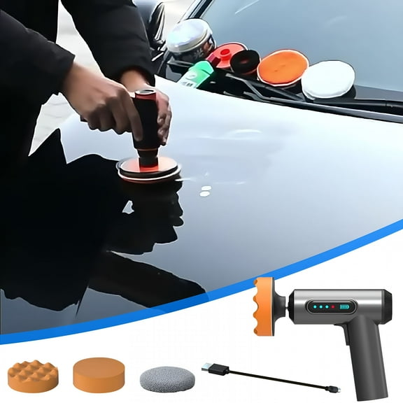 CURYMAY 2026 New Car Buffer-Cordless Car Polisher,4000Mah Rechargeable Electric Wireless Buffer,Cordless Car Polishing Machine,20000Rpm/Min Portable Auto Waxing Glass Scratch Repair Polishing Tool