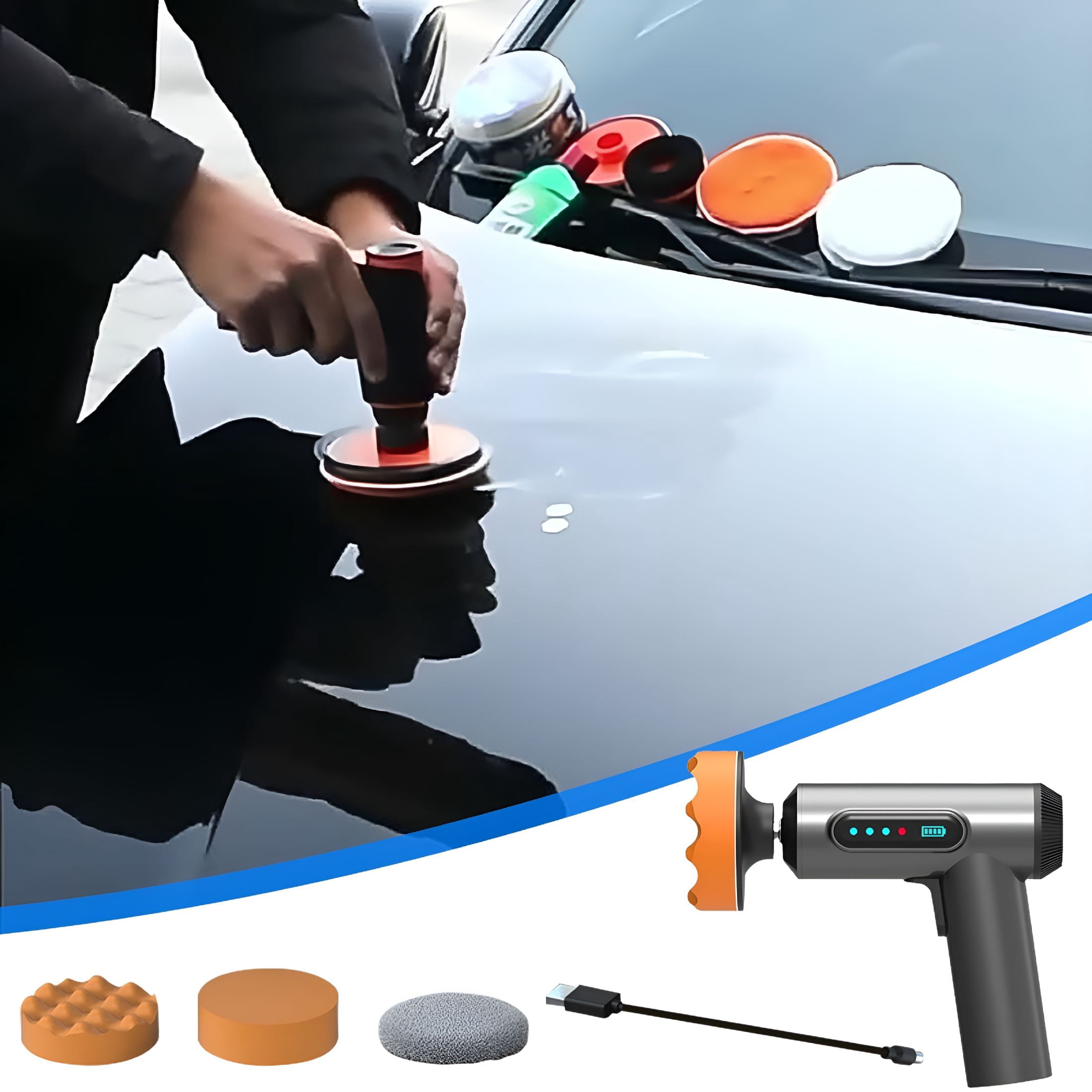 CURYMAY 2026 New Car Buffer - Cordless Car Polisher,4000Mah ...
