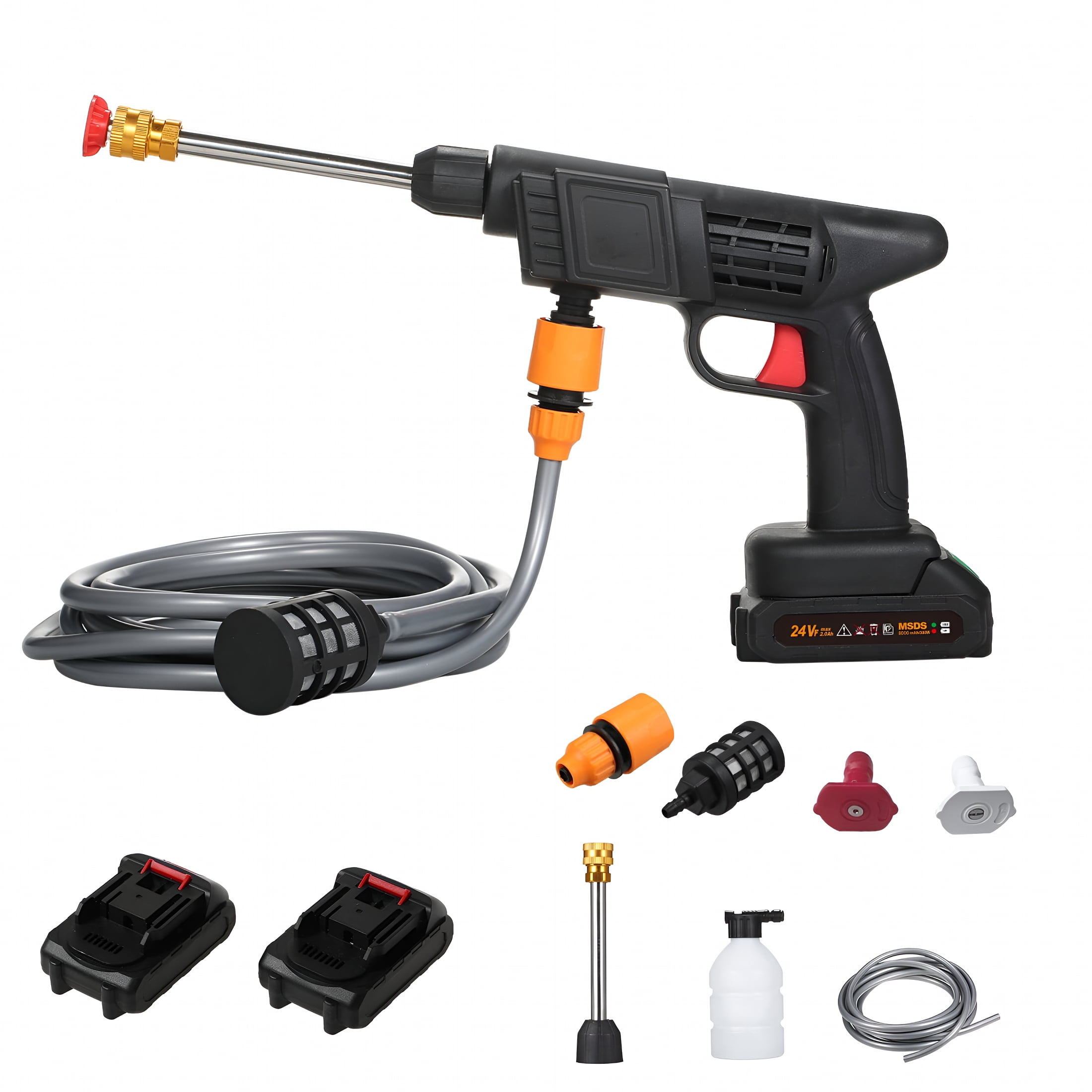 CURYMAY 2026 New Cordless Pressure Washer,50Psi Portable Pressure Cleaner Handheld with Battery and 24V 1500Mah Rechargeable Battery Electric Pressure Washer for Washing Cars,Watering Flowers