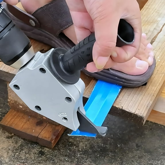 CURYMAY 2026 New Drill Metal Shears with Handle Sheet Metal Cutter for Iron,Aluminum,Copper&Stainless Steel Diy Tool for Automotive,Hvac&Metal Fabrication Fits Standard Drills Ergonomic Grip