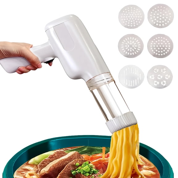 CURYMAY 2026 New Electric Pasta Makers Handheld Automatic Homemade Ramen Maker Machine with 6 Adjustable Noodle StyleWhiteFor Cooking, Making Ramen, Pasta, Homemade Noodles, Kitchen Use