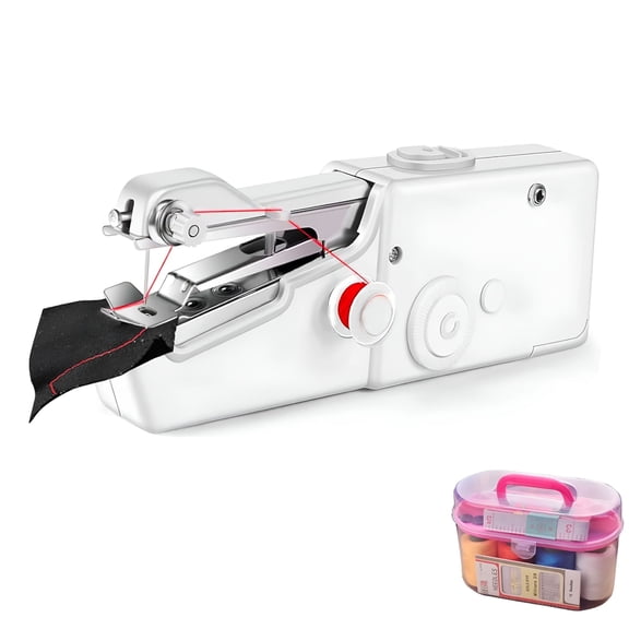 CURYMAY 2026 New Handheld Sewing Machine,Quick Sew Portable Sewing Machine,Mini Handheld Sewing Machine,Home Sewing Machine for Diy,Fabric,Clothes,Home and Travel,White