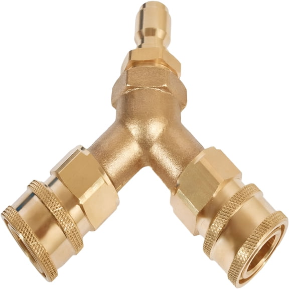CURYMAY 2026 New Pressure Washer Tee 3/8 Inch Fitting Splitter Coupler Quick Connect Two Gun to One Power Washer 4.0 Gpm Accessories Yellow