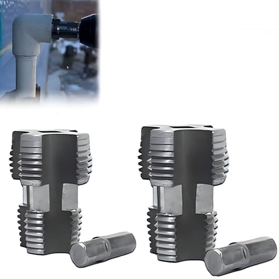 CURYMAY 2026 New Pvc Pipe Threader Kit,Electric Drill Compatible Pvc Pipe Threader Kit with Various Die Sizes,Pipes Threader Set 1/2 3/4 1 Npt (4 Points + 1 Inch)