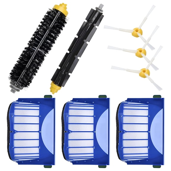 CURYMAY 2026 New Replacement Brush Filter Kit 3-Armed Fit for Roomba Aerovac 528 529 600 Series Replacement Parts for Vacuum Filter