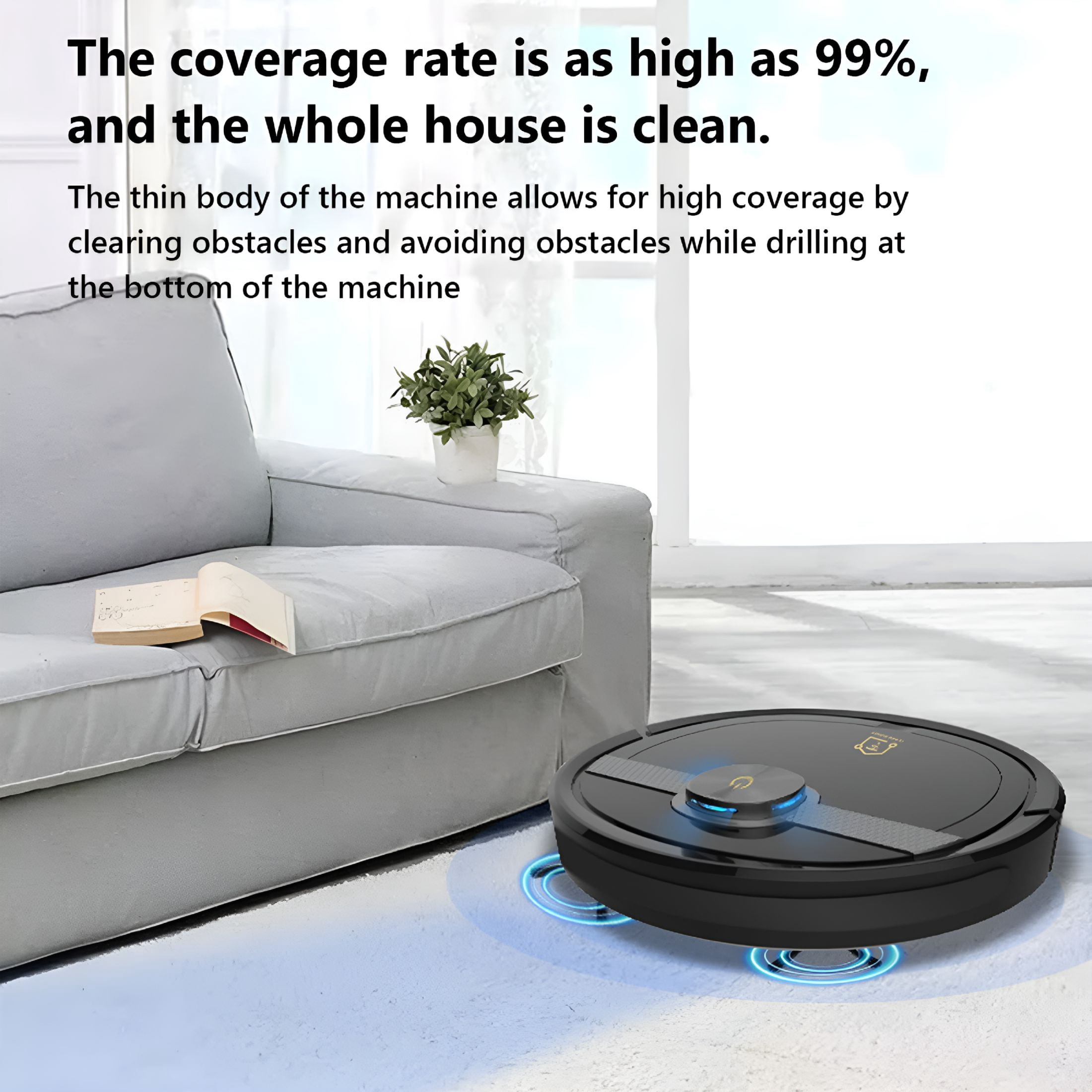 CURYMAY 2026 New Robot Vacuum Cleaner with Suction Power 90Mins Runtime for Low Carpet Pet Hair Hard Floors for Home, Office, Pet Owners, Floor Cleaning, Automatic Cleaning, Low Maintenance.