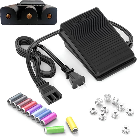 CURYMAY 2026 New Sewing Machine Pedal and Power Cord,Compatible with Various Sewing Machine Models for Sewing,Quilting,Embroidery,Crafts,Diy Projects