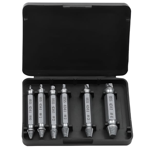 CURYMAY 2026 New Stripped Screw Remover Drill Bit Set Double Ended 6Pcs for Screws, Bolts, Nuts, Home Repairs, Diy Projects, Electronics