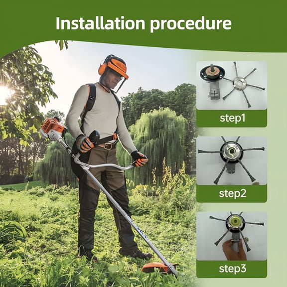 CURYMAY 2026 New Universal Steel Wire Trimmer Head Replacement-Heavy-Duty Weed Brush Cutter,Wire Trimmer Replacement,Steel Wire Grass Trimmer Heads,6Inch Wired Trimmer Blade for Lawn Mower