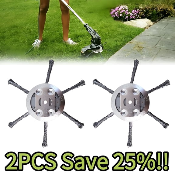 CURYMAY 2026 New Universal Steel Wire Trimmer Head for Weed Eater,String Trimmer Replacement Head,Rotary Brush Cutter Trimmer Head,Unbreakable Weeds Blade Cutter for Gardening Lawnmower,2Pcs