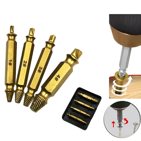CURYMAY 2026 New Woodworking Tools Square,Woodworking Tools and Equipment,Tool Broken Speed 4Pcs Extractor Out Set Remover Drill Bits Damaged Screw Other