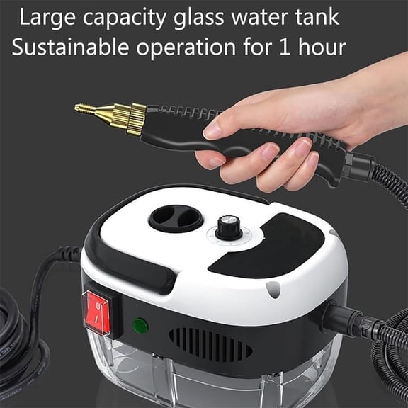 CURYMAY 2500W Handheld High-Temperature Pressurized Steam Cleaner,Portable Multi-Surface Steamer with 10 Accessories for Kitchen,Tile,Grout and Car Cleaning (Red)