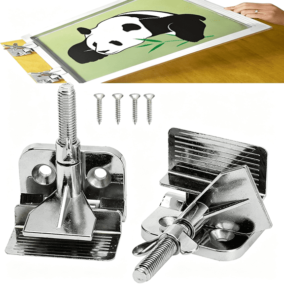 CURYMAY 2Pcs of Screen Printing Clamps Screen Frame Butterfly Hinge Clamp for Silk Screen Printing Frame Machine,For Fixing Screen Printing Mesh,Screen Printing Press Diy Tool Include 4 Screws